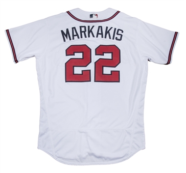 2018 Nick Markakis Game Used Atlanta Braves Home Jersey Photo Matched To 3/29/18 For Opening Day Walk Off Home Run (MLB Authenticated) 